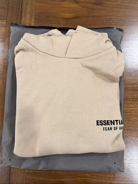 Fear of god essentials desert sand hoodie